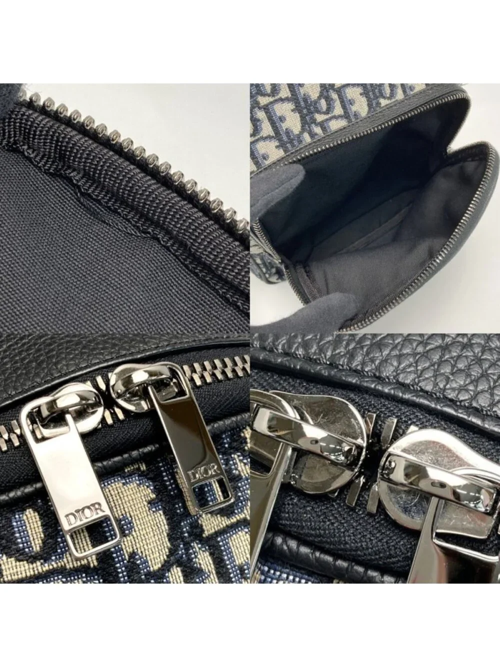 Dior Oblique Rider Sling Bag Navy Canvas Leather